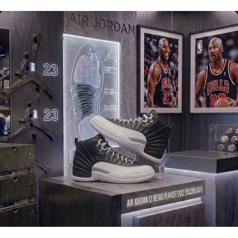 Jordan 12‎ Retro Playoff GS 2022 Black White 153265-006 Size 6.5Y/8W Clean!